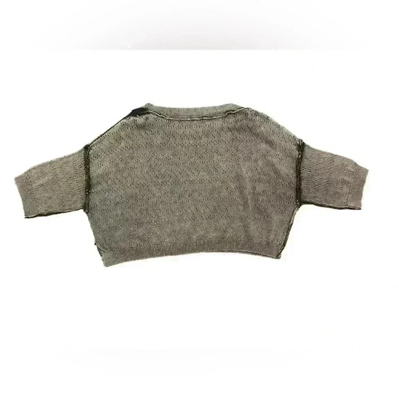 Free People Womens Sand Castle Black Cropped Pullover Sweater Size Small - Picture 10 of 12